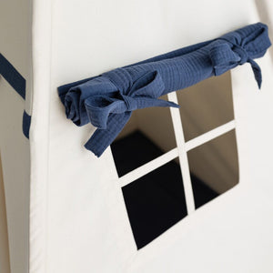 Beige-Navy Blue Teepee Tent